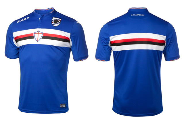 Camisa Sampdoria 2015 2016 Home Masculina Modelo Torcedor Azul